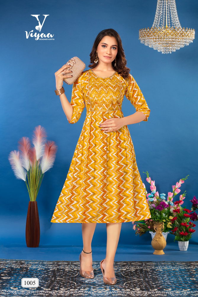 Bubbly By Viyaa Nayra Cut Printed Kurtis Catalog
